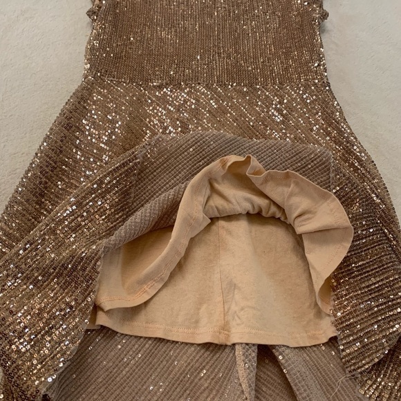 Zara Girls Casual Collection Metallic Rose Gold Sequins Size 11/12a - Picture 11 of 16